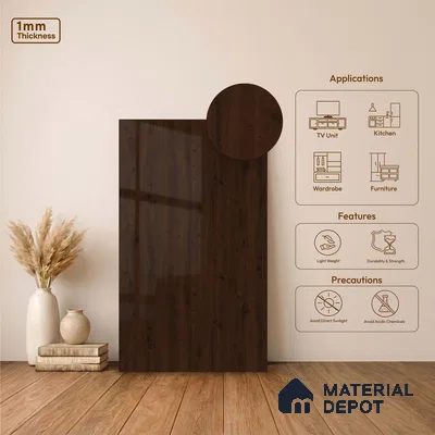 Wooden Look LM 23569 (HG 7293) Midtown maple 8 ft x 4 ft High Gloss Finish Decorative Laminate - 1 mm | Suitable for TV Unit, Wardrobe, Kitchen Cabinets