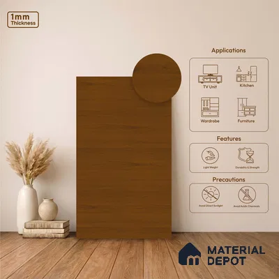 Wooden Look LM 23574 Cinnamon Spice 8 ft x 4 ft Arctic Honey Oak Finish Decorative Laminate - 1 mm | Suitable for TV Unit, Wardrobe, Kitchen Cabinets