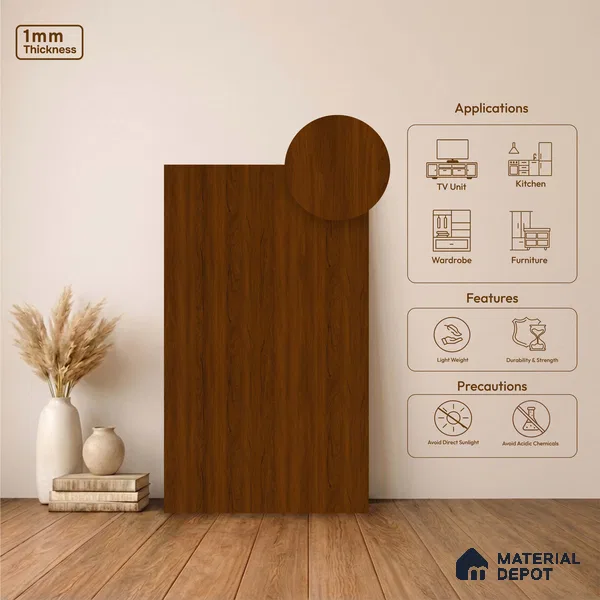 Wooden Look LM 23585 Coastal Cedar 8 ft x 4 ft Ashen Rustic Finish Decorative Laminate - 1 mm | Suitable for TV Unit, Wardrobe, Kitchen Cabinets