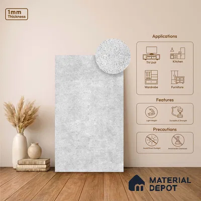 Stone Look LM 23590 (AT 08 7527) Rose Quartz 8 ft x 4 ft Arctic Truffle Finish Decorative Laminate - 1 mm | Suitable for TV Unit, Wardrobe, Kitchen Cabinets