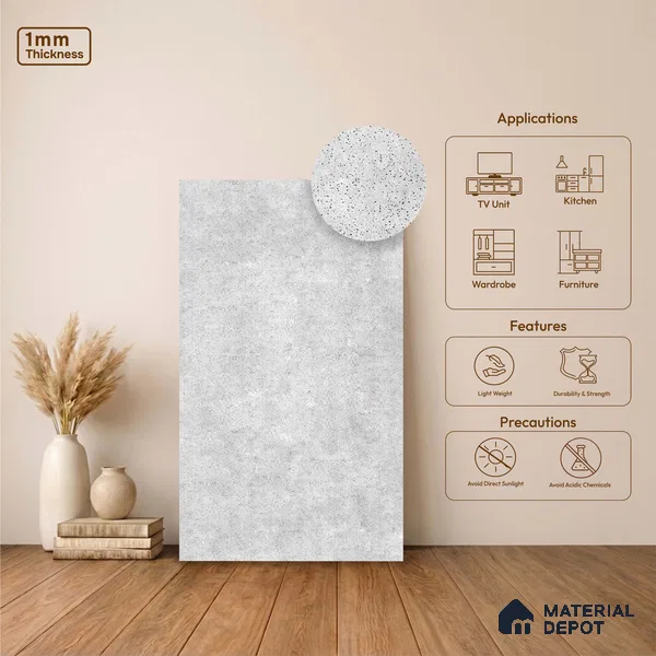 Stone Look LM 23590 (AT 08 7527) Rose Quartz 8 ft x 4 ft Arctic Truffle Finish Decorative Laminate - 1 mm | Suitable for TV Unit, Wardrobe, Kitchen Cabinets
