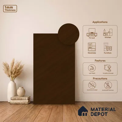 Wooden Look LM 23606 (SF 7299) Starlight Oak 8 ft x 4 ft Suede Finish Decorative Laminate - 1 mm | Suitable for TV Unit, Wardrobe, Kitchen Cabinets