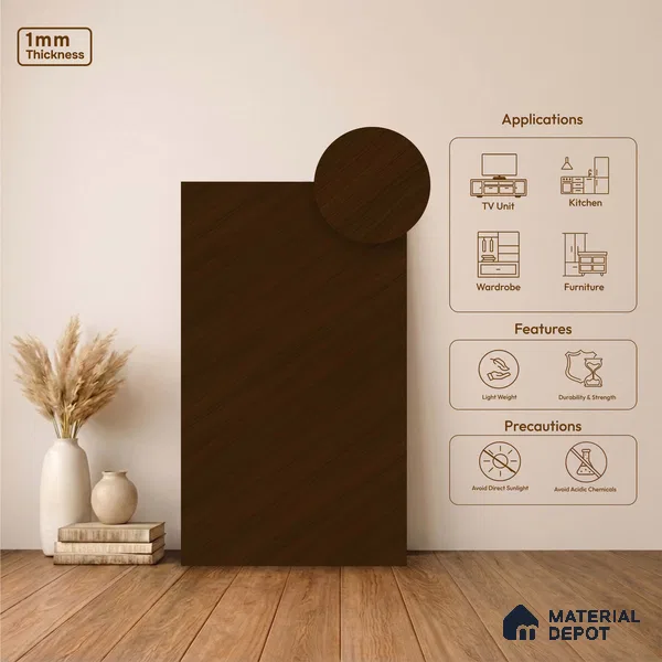 Wooden Look LM 23606 (SF 7299) Starlight Oak 8 ft x 4 ft Suede Finish Decorative Laminate - 1 mm | Suitable for TV Unit, Wardrobe, Kitchen Cabinets