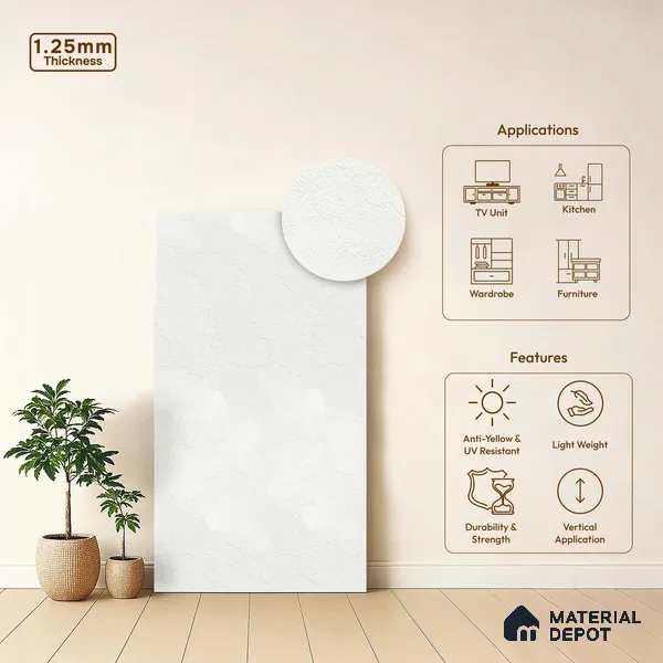 Stone Look LM 18303 8 ft x 4 ft Texture Finish Decorative Laminate - 1.25 mm | Suitable for TV Unit, Wardrobe, Kitchen Cabinets