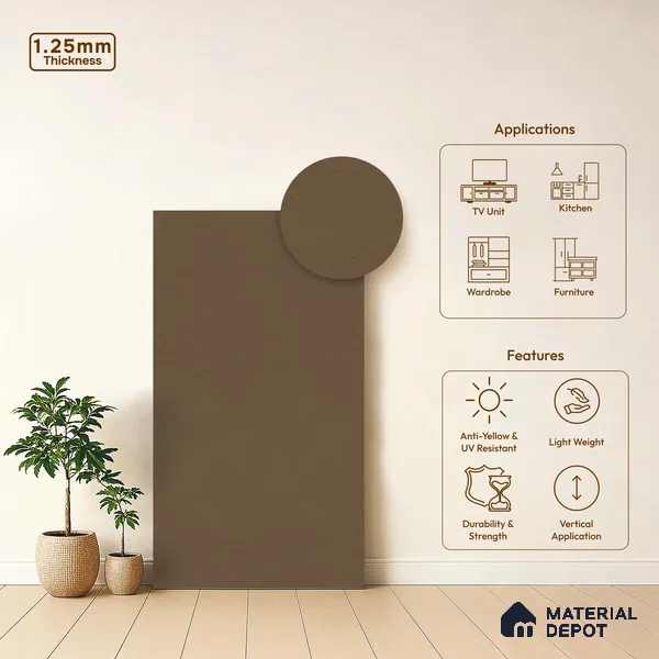 Stone Look LM 18307 8 ft x 4 ft Texture Finish Decorative Laminate - 1.25 mm | Suitable for TV Unit, Wardrobe, Kitchen Cabinets