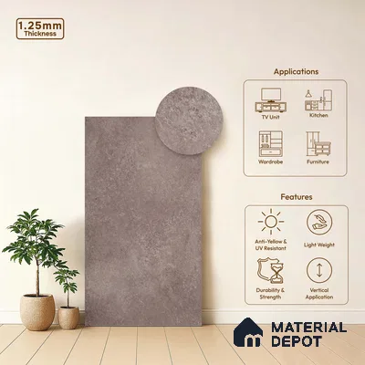 Stone Look LM 18309 8 ft x 4 ft Texture Finish Decorative Laminate - 1.25 mm | Suitable for TV Unit, Wardrobe, Kitchen Cabinets