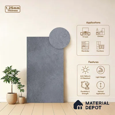 Stone Look LM 18310 8 ft x 4 ft Texture Finish Decorative Laminate - 1.25 mm | Suitable for TV Unit, Wardrobe, Kitchen Cabinets