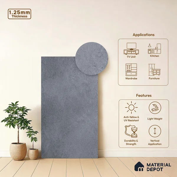Stone Look LM 18310 8 ft x 4 ft Texture Finish Decorative Laminate - 1.25 mm | Suitable for TV Unit, Wardrobe, Kitchen Cabinets