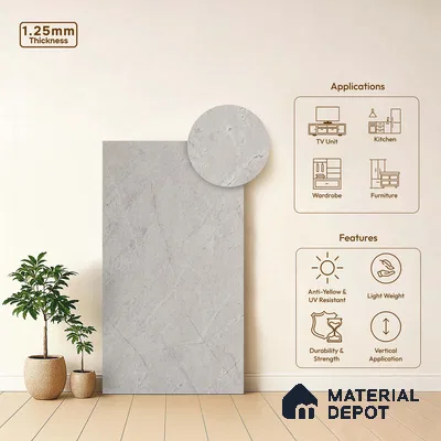 Stone Look LM 18311 8 ft x 4 ft Texture Finish Decorative Laminate - 1.25 mm | Suitable for TV Unit, Wardrobe, Kitchen Cabinets
