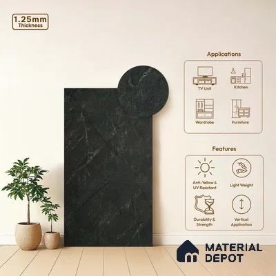 Stone Look LM 18312 8 ft x 4 ft Texture Finish Decorative Laminate - 1.25 mm | Suitable for TV Unit, Wardrobe, Kitchen Cabinets