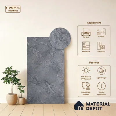 Stone Look LM 18313 8 ft x 4 ft Texture Finish Decorative Laminate - 1.25 mm | Suitable for TV Unit, Wardrobe, Kitchen Cabinets