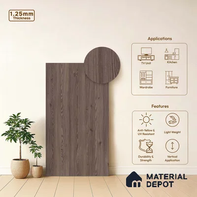 Wooden Look LM 18315 8 ft x 4 ft Texture Finish Decorative Laminate - 1.25 mm | Suitable for TV Unit, Wardrobe, Kitchen Cabinets