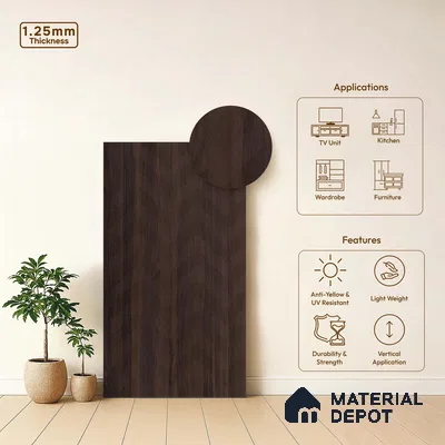 Brown Abstract Look LM 18320 8 ft x 4 ft Texture Finish Decorative Laminate - 1.25 mm | Suitable for TV Unit, Wardrobe, Kitchen Cabinets