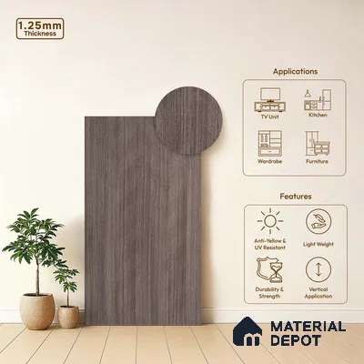 Grey Abstract Look LM 18322 8 ft x 4 ft Texture Finish Decorative Laminate - 1.25 mm | Suitable for TV Unit, Wardrobe, Kitchen Cabinets