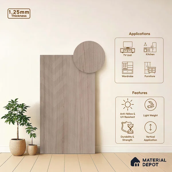 Brown Abstract Look LM 18324 8 ft x 4 ft Texture Finish Decorative Laminate - 1.25 mm | Suitable for TV Unit, Wardrobe, Kitchen Cabinets