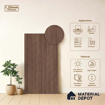 Brown Abstract Look LM 18325 8 ft x 4 ft Texture Finish Decorative Laminate - 1.25 mm | Suitable for TV Unit, Wardrobe, Kitchen Cabinets