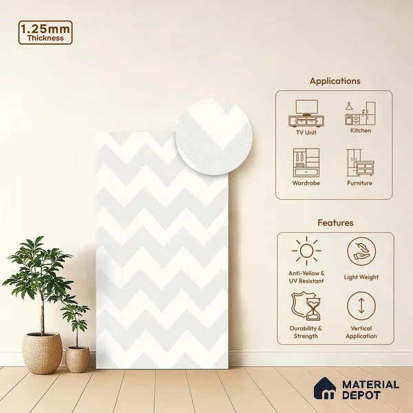 Beige Abstract Look LM 18326 8 ft x 4 ft Texture Finish Decorative Laminate - 1.25 mm | Suitable for TV Unit, Wardrobe, Kitchen Cabinets