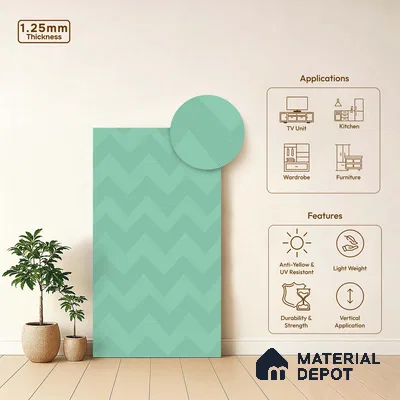 Green Abstract Look LM 18330 8 ft x 4 ft Texture Finish Decorative Laminate - 1.25 mm | Suitable for TV Unit, Wardrobe, Kitchen Cabinets