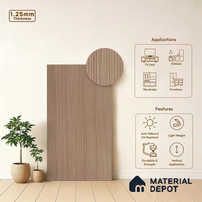 Wooden Fluted LM 18337 8 ft x 4 ft Texture Finish Decorative Laminate - 1.25 mm | Suitable for TV Unit,Wardrobe, Kitchen Cabinets