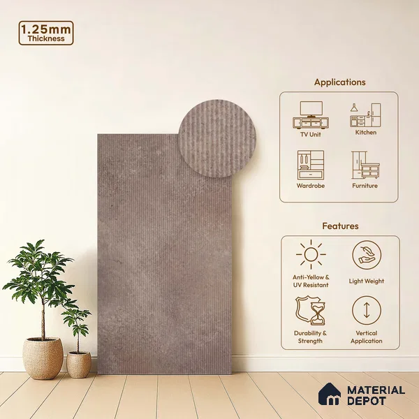 Marble Fluted LM 18346 8 ft x 4 ft Texture Finish Decorative Laminate - 1.25 mm | Suitable for TV Unit,Wardrobe, Kitchen Cabinets