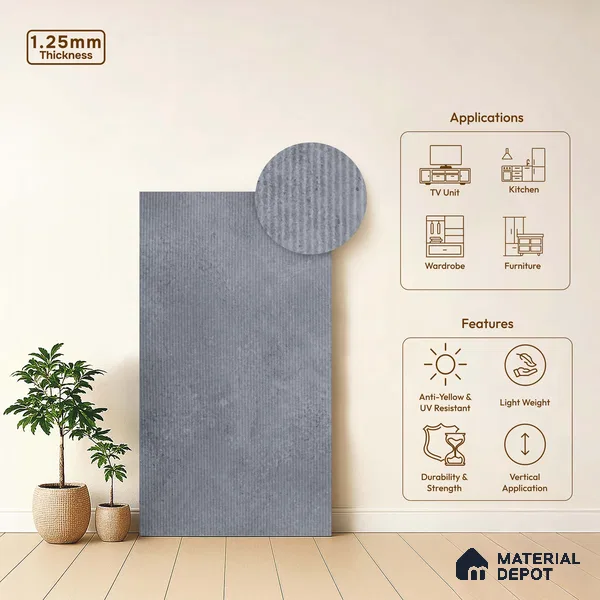 Marble Fluted LM 18347 8 ft x 4 ft Texture Finish Decorative Laminate - 1.25 mm | Suitable for TV Unit,Wardrobe, Kitchen Cabinets