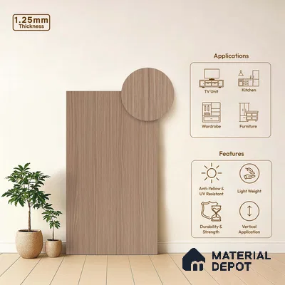 Wooden Fluted LM 18357 8 ft x 4 ft Texture Finish Decorative Laminate - 1.25 mm | Suitable for TV Unit,Wardrobe, Kitchen Cabinets