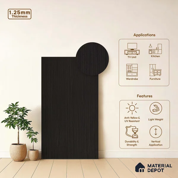 Wooden Fluted LM 18359 8 ft x 4 ft Texture Finish Decorative Laminate - 1.25 mm | Suitable for TV Unit,Wardrobe, Kitchen Cabinets
