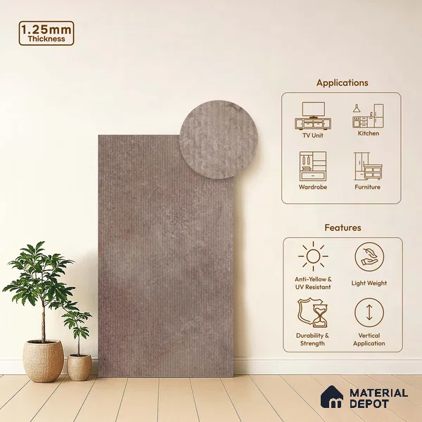 Marble Fluted LM 18377 8 ft x 4 ft Texture Finish Decorative Laminate - 1.25 mm | Suitable for TV Unit,Wardrobe, Kitchen Cabinets