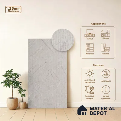 Marble Fluted LM 18379 8 ft x 4 ft Texture Finish Decorative Laminate - 1.25 mm | Suitable for TV Unit,Wardrobe, Kitchen Cabinets