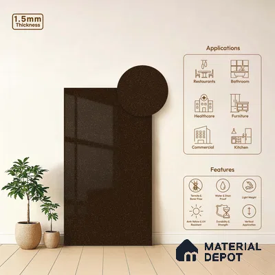 LM 23647 8 ft x 4 ft Sparkle High Gloss Finish Acrylic Laminate - 1.5 mm | Matching Edgeband Code EB 12106