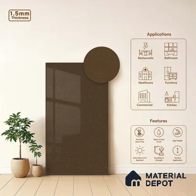 LM 23675 8 ft x 4 ft Sparkle High Gloss Finish Acrylic Laminate - 1.5 mm | Matching Edgeband Code EB 1412