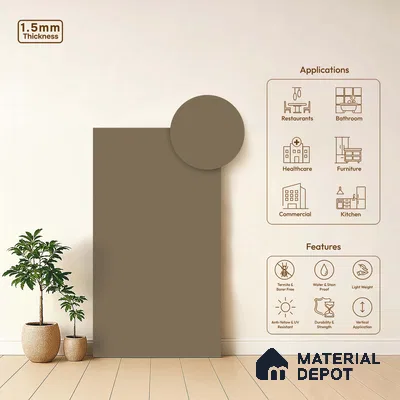 LM 23681 8 ft x 4 ft Solid Plain Matte Finish Acrylic Laminate - 1.5 mm | Suitable for Living Room, Kitchen, Office | Matching Edgeband Code EB 1112