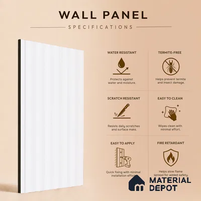 Ivory Pearl Plain Colour Look PN 00623 8 ft x 4 inch Charcoal Panel - 11 mm | Suitable for Feature Wall, TV Unit & Living Room | Width is Subjected to 5% Variation