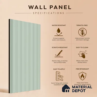 Ash Grey Plain Colour Look PN 03358 8 ft x 4 inch Charcoal Panel - 11 mm | Suitable for Feature Wall, TV Unit & Living Room | Width is Subjected to 5% Variation
