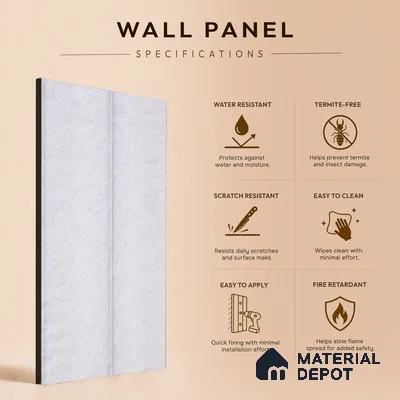 Dove Grey Marble Look PN 06858 9.2 ft x 7.8 inch Charcoal Panel - 16 mm | Suitable for Living Room, Bedroom & TV Cabinet | Width is Subjected to 5% Variation