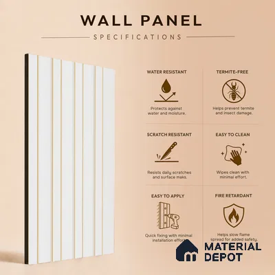 Ivory Beige Plain Colour Look PN 06879 9.2 ft x 6.1 inch Charcoal Panel - 16 mm | Suitable for Living Room, Bedroom & TV Cabinet | Width is Subjected to 5% Variation