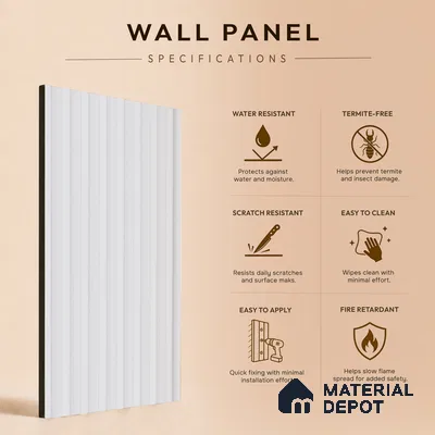 Dove Grey Plain Colour Look PN 07162 9.5 ft x 4.7 inch Charcoal Panel - 11 mm | Suitable for Feature Wall, TV Unit & Living Room | Width is Subjected to 5% Variation