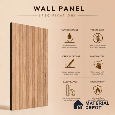 Wooden Look PN 07165 9.5 ft x 4.7 inch Charcoal Panel - 11 mm | Suitable for Feature Wall, TV Unit & Living Room | Width is Subjected to 5% Variation