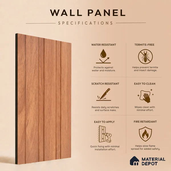 Wooden Look PN 07688 9.1 ft x 4.9 inch Charcoal Panel - 12 mm | Suitable for Living Room, Bedroom & TV Cabinet | Width is Subjected to 5% Variation
