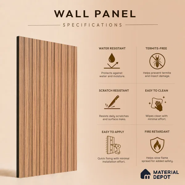 Wooden Look PN 07716 9.1 ft x 4.9 inch Charcoal Panel - 12 mm | Suitable for Living Room, Bedroom & TV Cabinet | Width is Subjected to 5% Variation