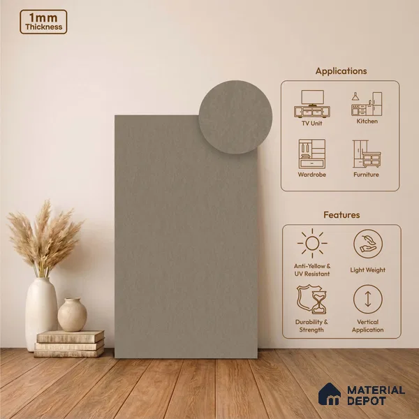 Stone Look LM 24371 8 ft x 4 ft Texture Finish Decorative Laminate - 1 mm | Suitable for TV Unit, Wardrobe, Kitchen Cabinets