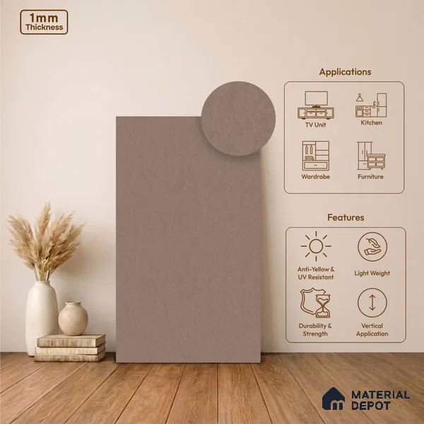 Stone Look LM 24377 8 ft x 4 ft Texture Finish Decorative Laminate - 1 mm | Suitable for TV Unit, Wardrobe, Kitchen Cabinets