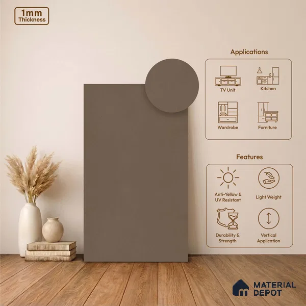 Stone Look LM 24380 8 ft x 4 ft Texture Finish Decorative Laminate - 1 mm | Suitable for TV Unit, Wardrobe, Kitchen Cabinets
