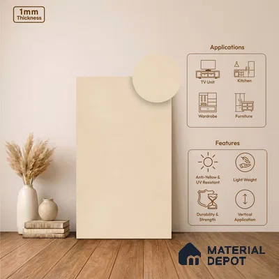 Stone Look LM 24381  8 ft x 4 ft Texture Finish Decorative Laminate - 1 mm | Suitable for TV Unit, Wardrobe, Kitchen Cabinets