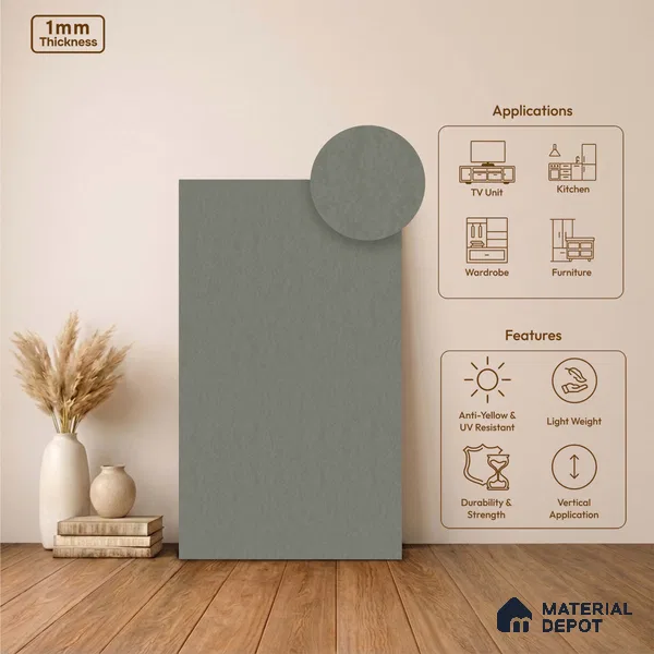 Stone Look LM 24383 8 ft x 4 ft Texture Finish Decorative Laminate - 1 mm | Suitable for TV Unit, Wardrobe, Kitchen Cabinets