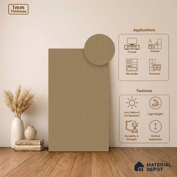 Stone Look LM 24384 8 ft x 4 ft Texture Finish Decorative Laminate - 1 mm | Suitable for TV Unit, Wardrobe, Kitchen Cabinets