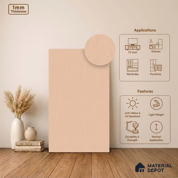 Stone Look LM 24385 8 ft x 4 ft Texture Finish Decorative Laminate - 1 mm | Suitable for TV Unit, Wardrobe, Kitchen Cabinets