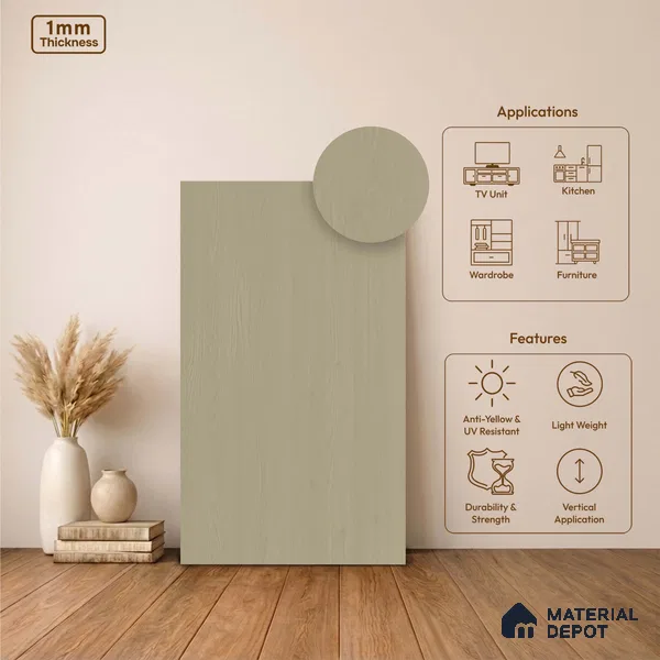 Wooden Look LM 24388 8 ft x 4 ft Texture Finish Decorative Laminate - 1 mm | Suitable for TV Unit, Wardrobe, Kitchen Cabinets