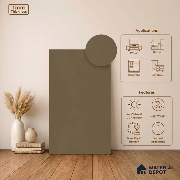 Stone Look LM 24392 8 ft x 4 ft Texture Finish Decorative Laminate - 1 mm | Suitable for TV Unit, Wardrobe, Kitchen Cabinets