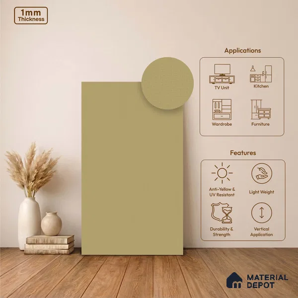 Brown Fabric Look LM 24398  8 ft x 4 ft Texture Finish Decorative Laminate - 1 mm | Suitable for TV Unit, Wardrobe, Kitchen Cabinets